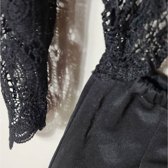 Missguided Lace Top Black Size Med Women's Romper - Picture 4 of 11